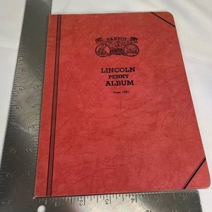VTG 1952 Dansco Lincoln Penny Album red coin folder - holds 60 coins